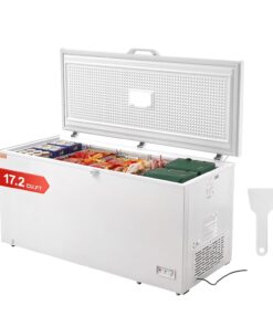 VEVOR Congélateur Coffre 488 L, Grand Surgélateur Autoportant avec 4 Paniers Amovibles, Porte Ouverte sur le Dessus avec Couvercle Verrouillable, Température Réglable sur 7 Niveaux, Éclairage LED