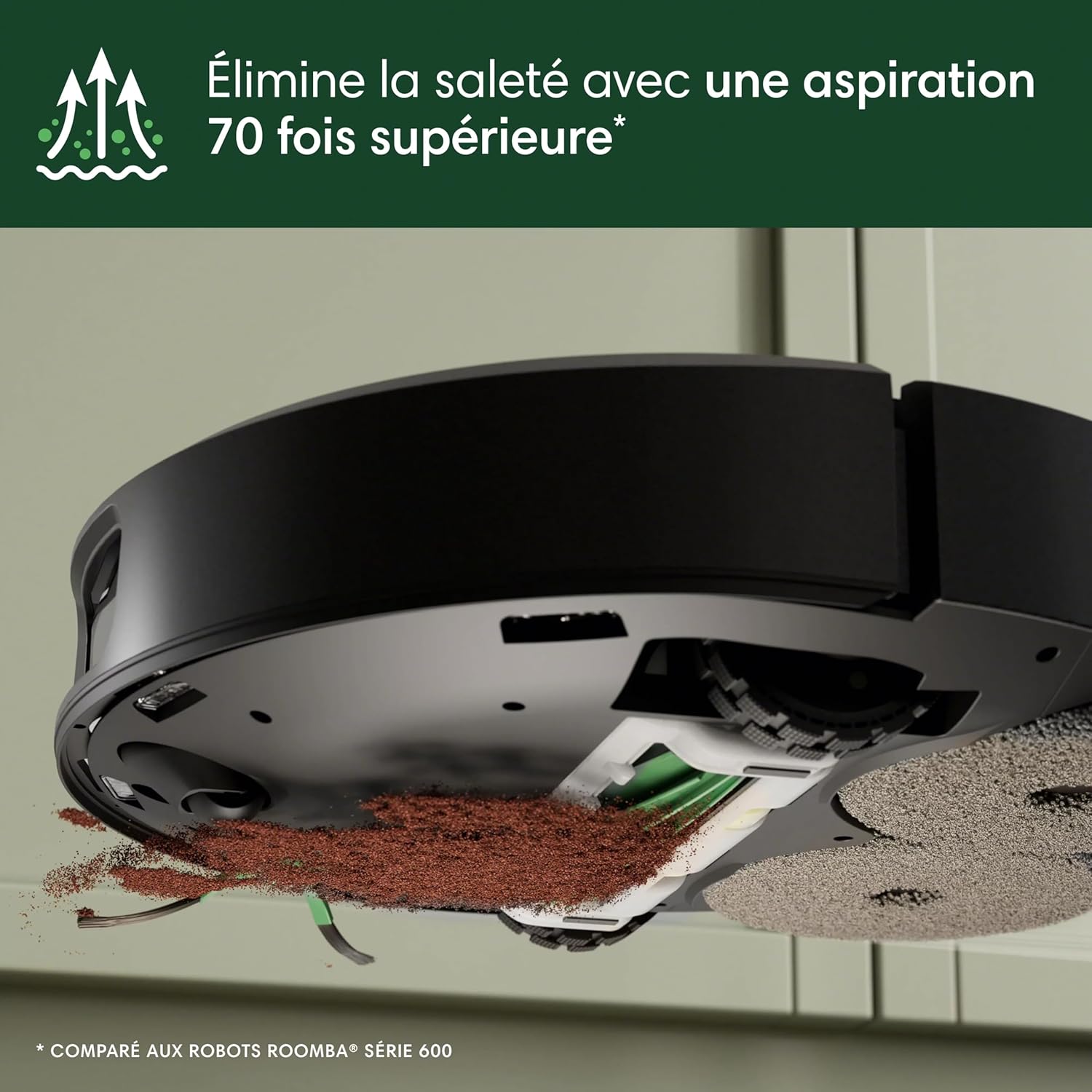 iRobot Roomba Plus 505 Combo Robot + AutoWash - Base Multifonction - Lavage et séchage à l'air Chaud des lingettes - PrecisionVision IA - LiDAR Clearview Pro - 75 Jours d'autovidage - Noir – Image 9