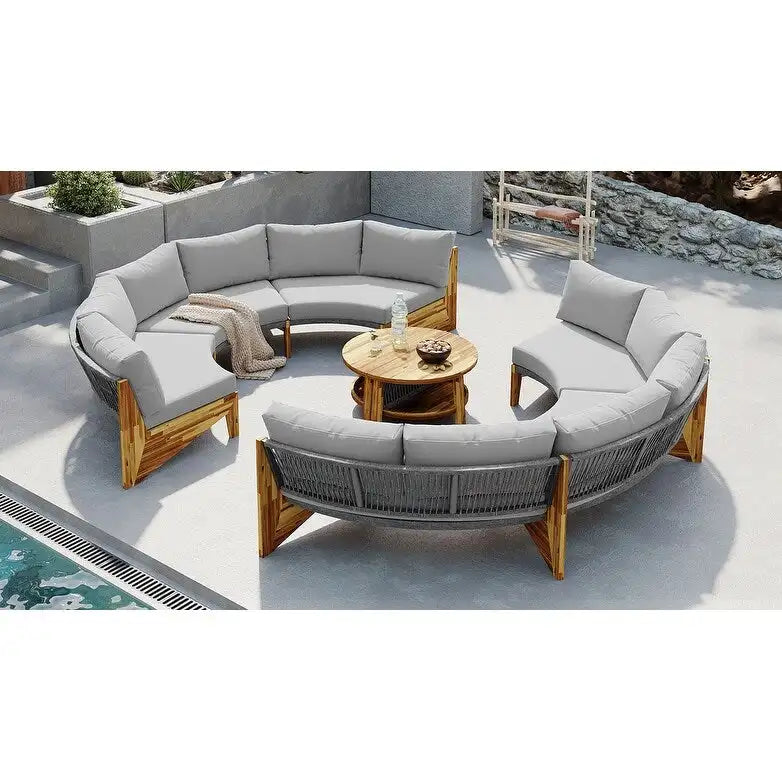 6-Person Outdoor Seating Group with Cushions & 1Coffee Table – Image 7