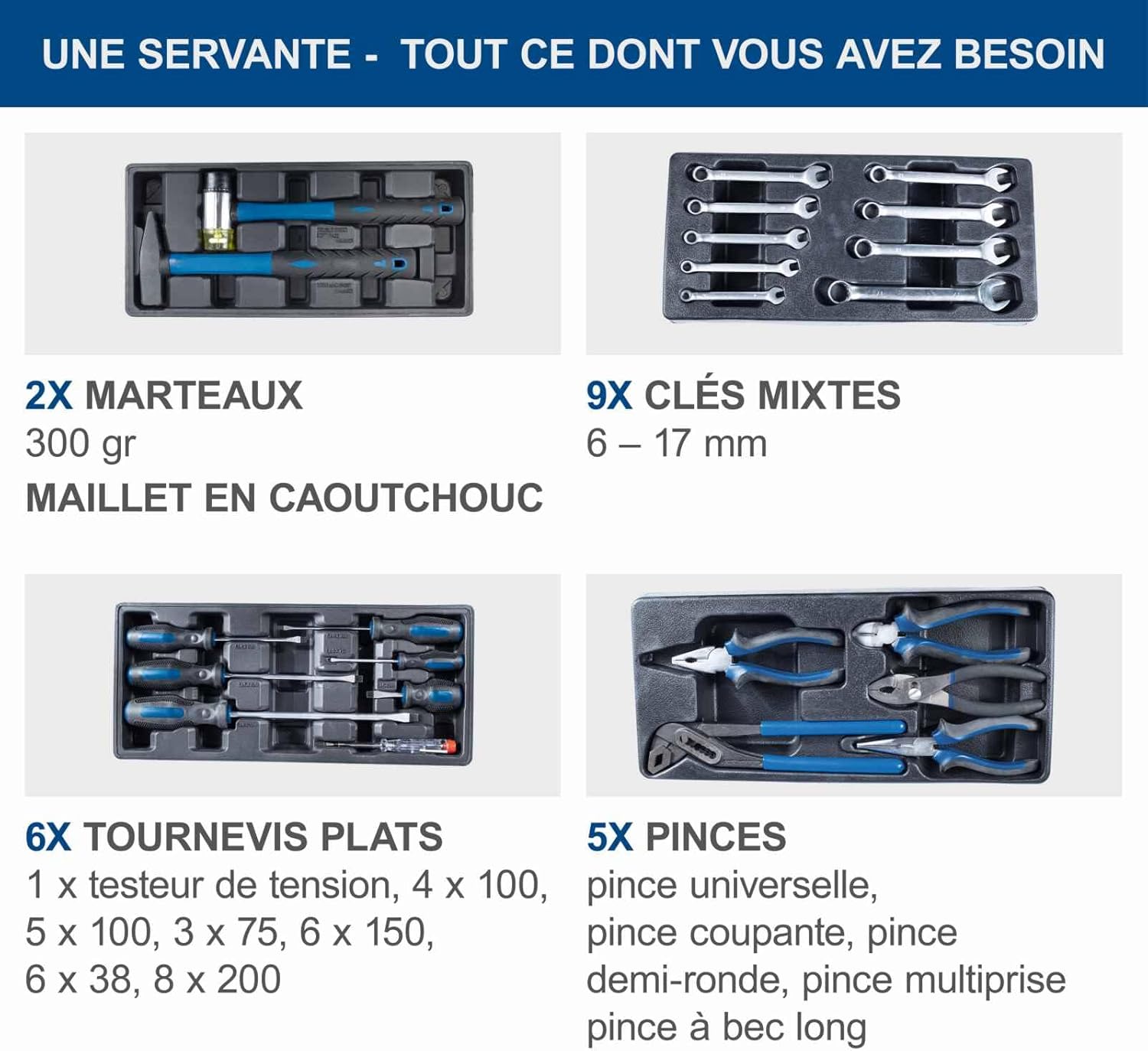 Scheppach Servante d'atelier Toute équipée TW1100-70 Outils - 4 roulettes - verrouillable et Mobile - 7 tiroirs – Image 5