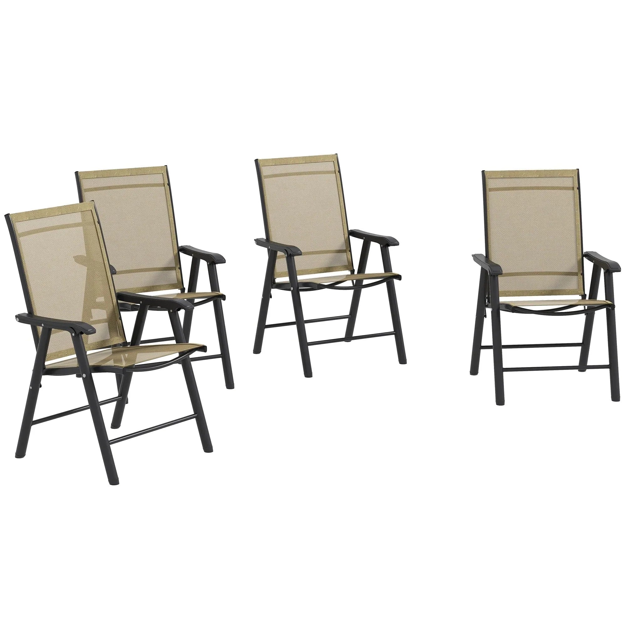 Outsunny 4-piece Folding Patio Chair Set with a Simple & Chic Design, Comfortable for the Deck, Garden, Yard & Travel – Image 25