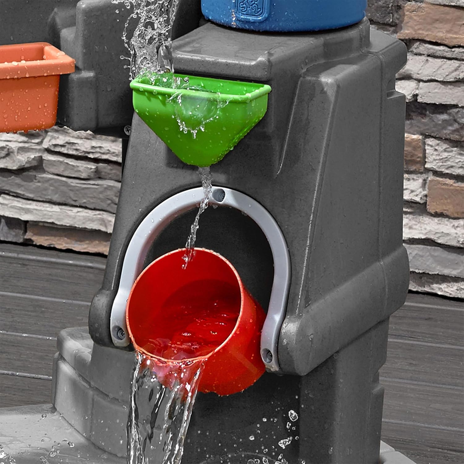 Step2 Pump & Splash Discovery Stone Pond Table d'eau en Plastique pour Enfants - Grise | Jouet Aquatique/Table De Jeux pour Le Jardin avec Ensemble De 10 Accessoires – Image 5
