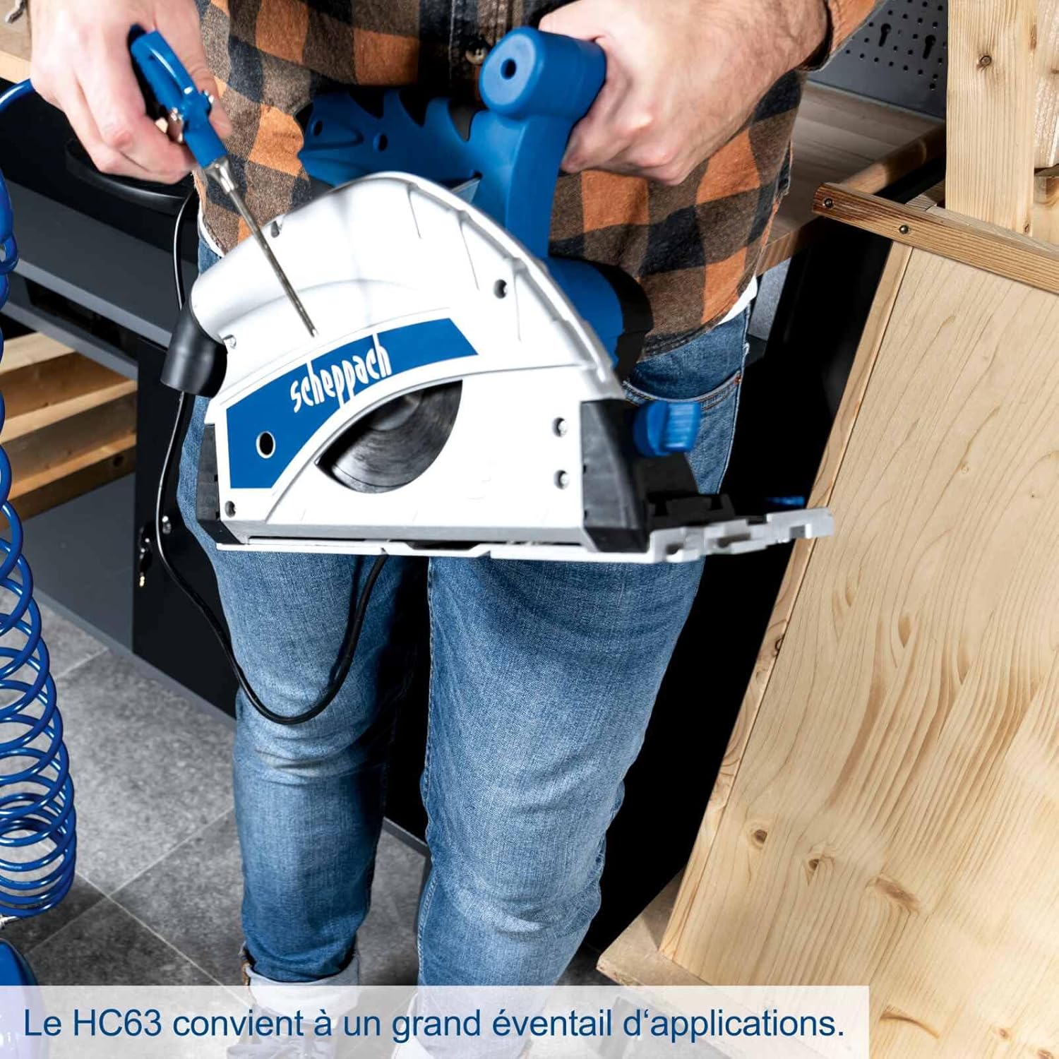 Scheppach Compresseur d’air HC63 – 1500 W – 230 V~ – 10 bar – Capacité de la cuve de 50 L – Débit d’aspiration 220 L/min – 97 dB - idéal pour un usage domestique – Image 7