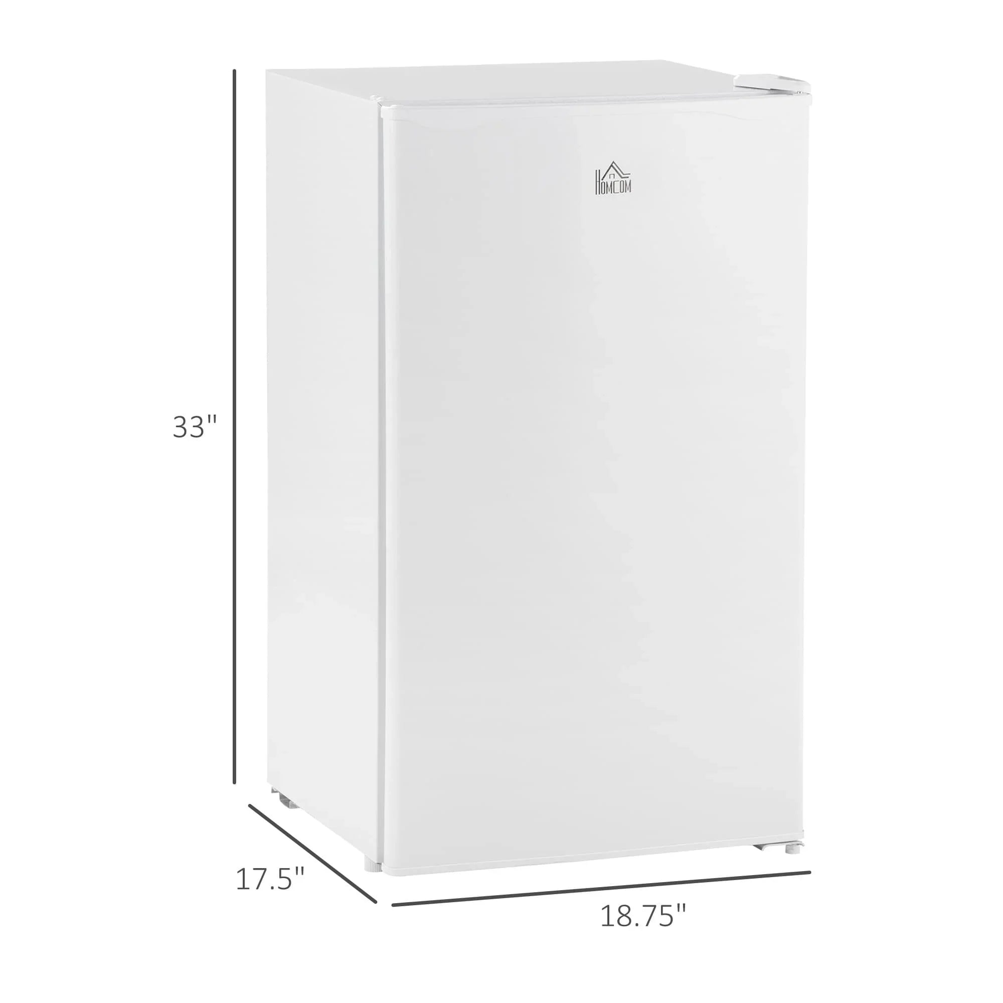 HOMCOM 3.2 Cu.Ft Mini Fridge with Freezer, Single Door Compact Refrigerator with Adjustable Thermostat for Bedroom – Image 6