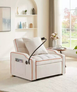 Alternative view of 3 in 1 Convertible Sofa Chair, Sleeper Sofa Chair Bed with Adjustable Backrest, Phone Holder, USB & Type-C - ModernLuxe