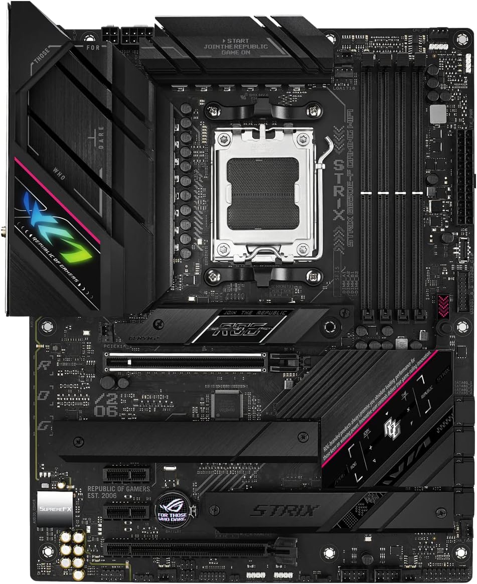 ROG STRIX B650E-F Gaming Wifi - Carte mère AMD Ryzen AM5 ATX (12 plus 2 phases d'alimentation, DDR5, 3 x M.2, PCIe 5.0, WiFi 6E, 2.5G LAN, USB 3.2 Gen 2x2 Type-C port, Aura Sync RGB) – Image 7