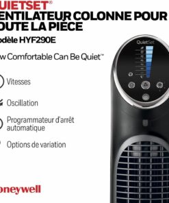 Alternative view of Honeywell HYF290E4 Ventilateur Tour QuietSet Puissant et Ultra Silencieux-avec télécommande-HYF290E, Noir