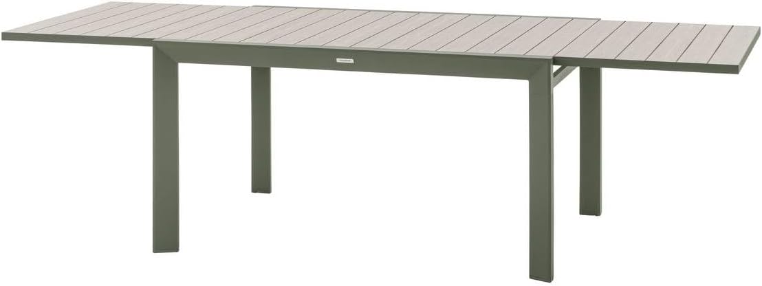 Hespéride - Table de Jardin Extensible Evasion Beige - 10 Places - Aluminium Antirouille Aluminium Effet Bois - Rallonge Coulissante – Image 3