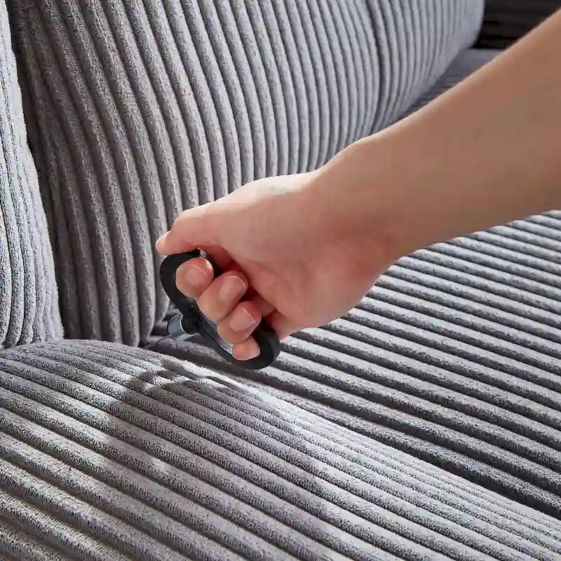 Corduroy Swivel Glider Recliner, Footrest for Living Room – Image 21