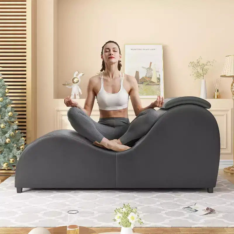 Mjkone 60 Inch Yoga Chair Chaise Lounges with Adjustable Head Cushion – Image 12