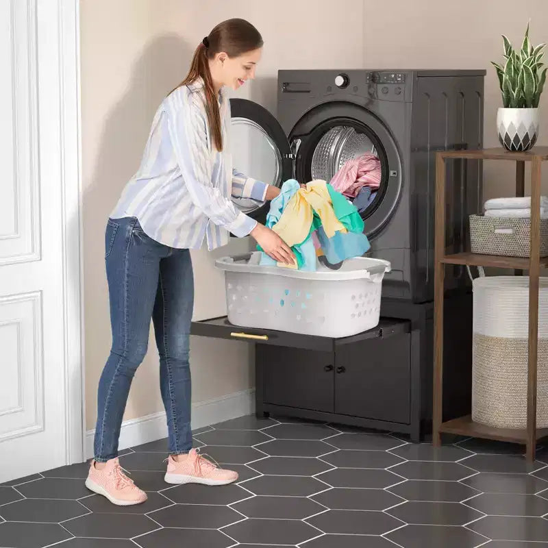 GDLF Laundry Pedestal Heavy Duty Metal Washer Dryer Pedestal 29 Universal Fit Anti-Vibration Washing Machine Stand – Image 12