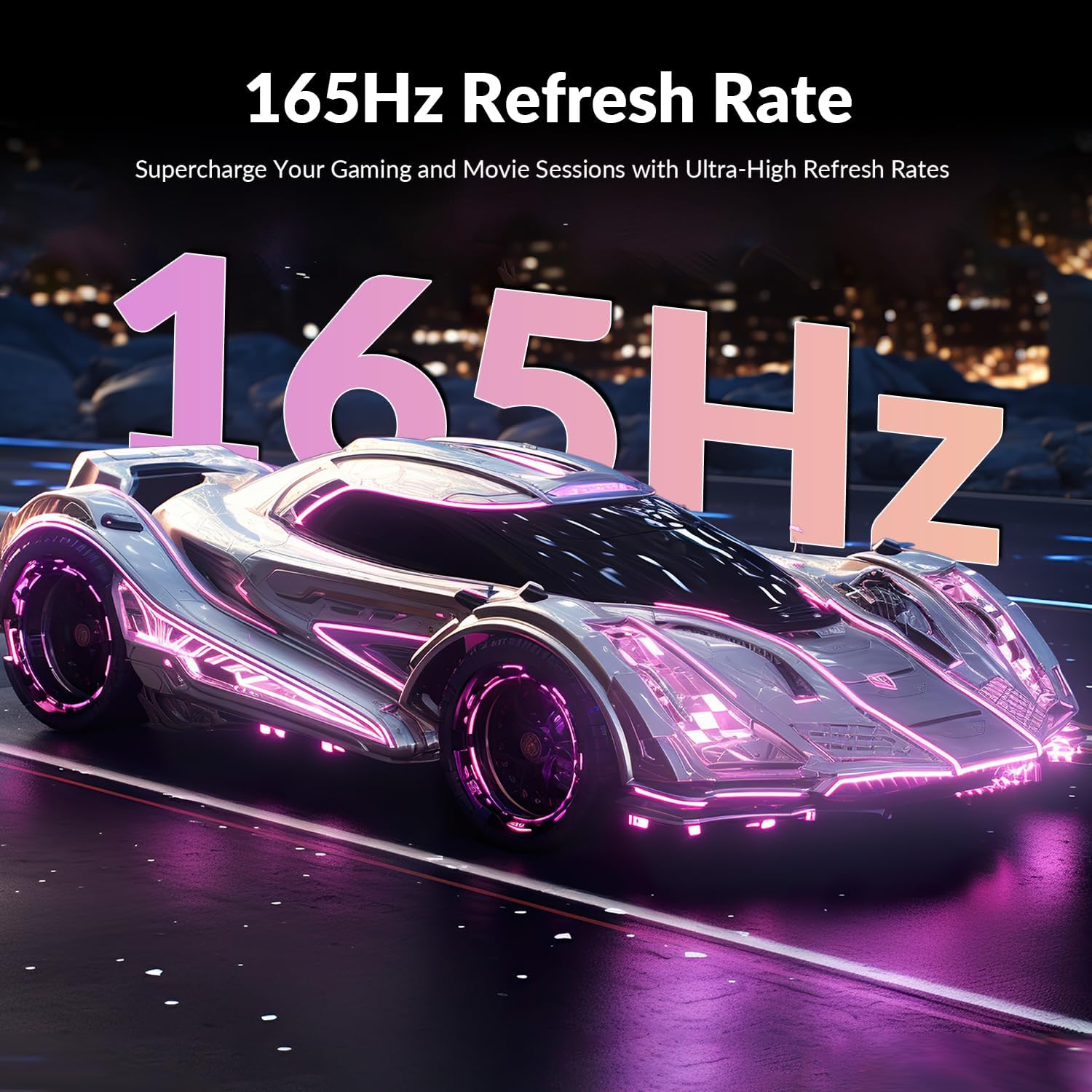 Écran Gaming incurvé 34 Pouces - WQHD 3440x1440, 165Hz, 1500R, HDR10, FreeSync, Rapport de Contraste 4000:1, sRGB 127 pour cent, Support VESA 100x100mm - Rose – Image 5