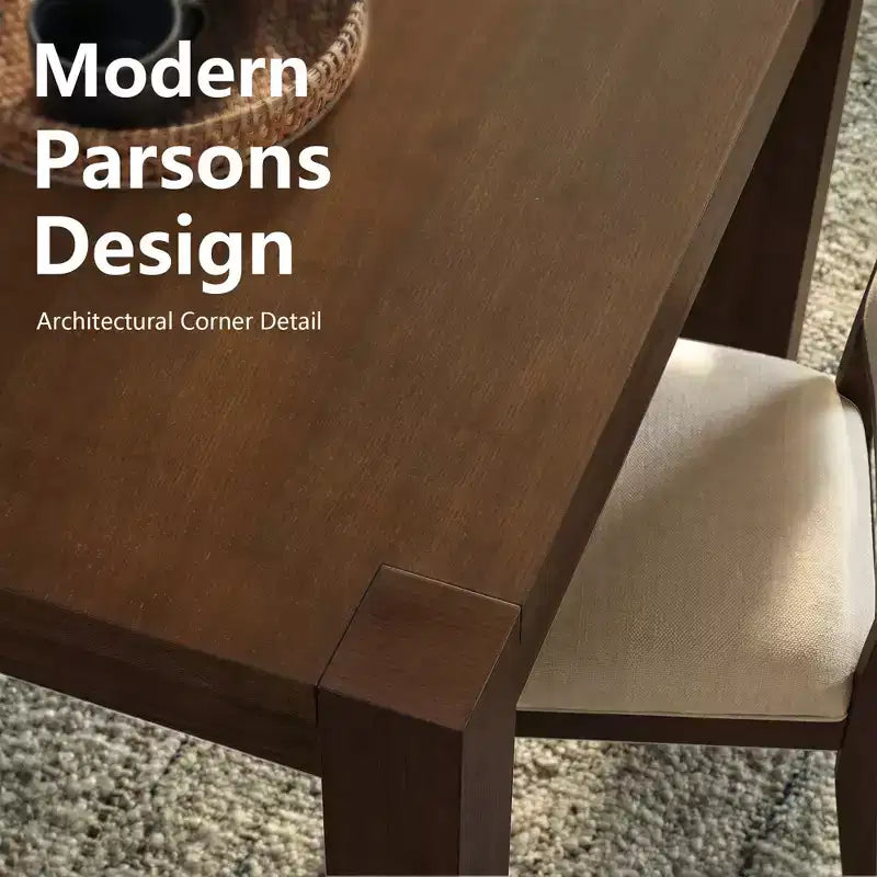 Modern Dining Set - 80 Table + 6 Cushioned Chairs, Solid Wood Frame, 400lbs Table Capacity, Easy Assembly – Image 35