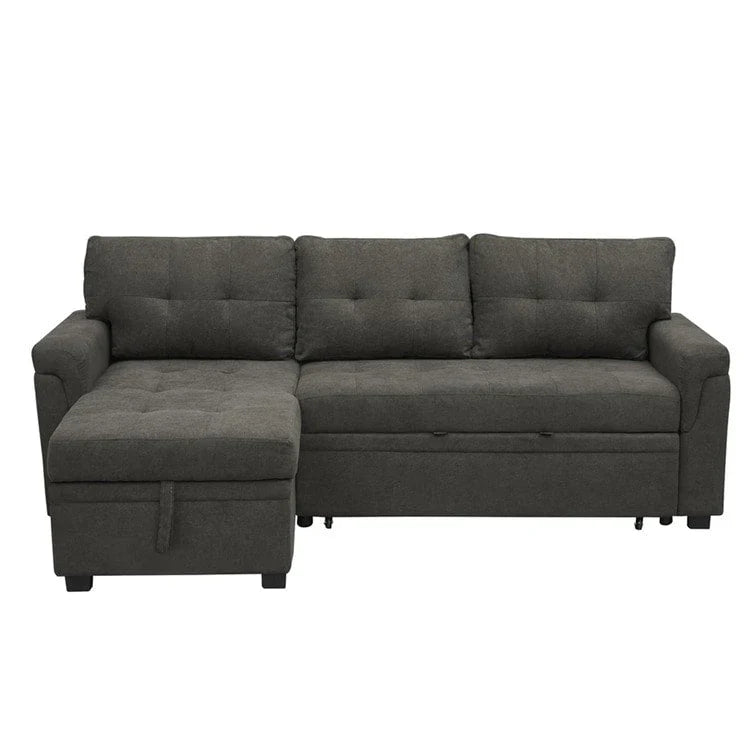 Convertible Reversible Sectional Sofa with Pull-Out Sleeper Bed, Hidden Storage Chaise, and Durable Legs – Image 46