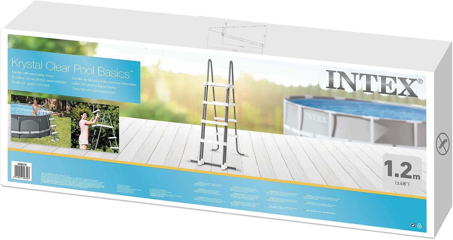 Intex échelle Double sécurité pour Piscine de 1m22 avec marches Amovibles – Image 4