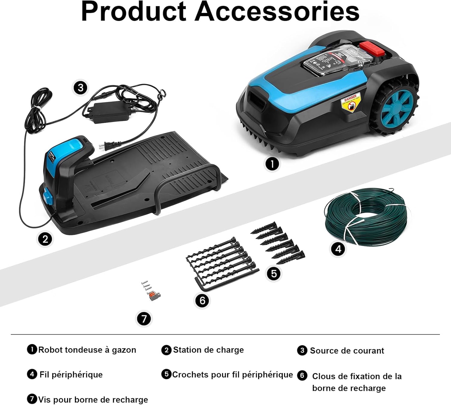 LEADZM Robot Tondeuse sans Fil Automatique 1200m² - Recharge Auto, Contrôle App Bluetooth/Wi-FI, Hauteur de Coupe 25-65 mm, Largeur de Coupe de 220 mm, Pente 47%, Étanche IPX5 – Image 2
