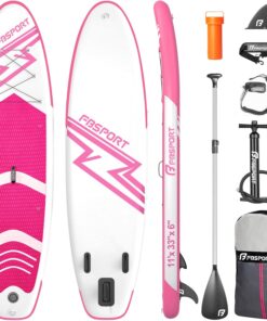 FBSPORT 11' Premium Inflatable Stand Up Paddle Board, Yoga Board with Durable Sup Accessories & Carry Bag.Wide Stance, Surf Control, Non-Slip Deck, Leash, Paddle and Pump for Youth & Adult