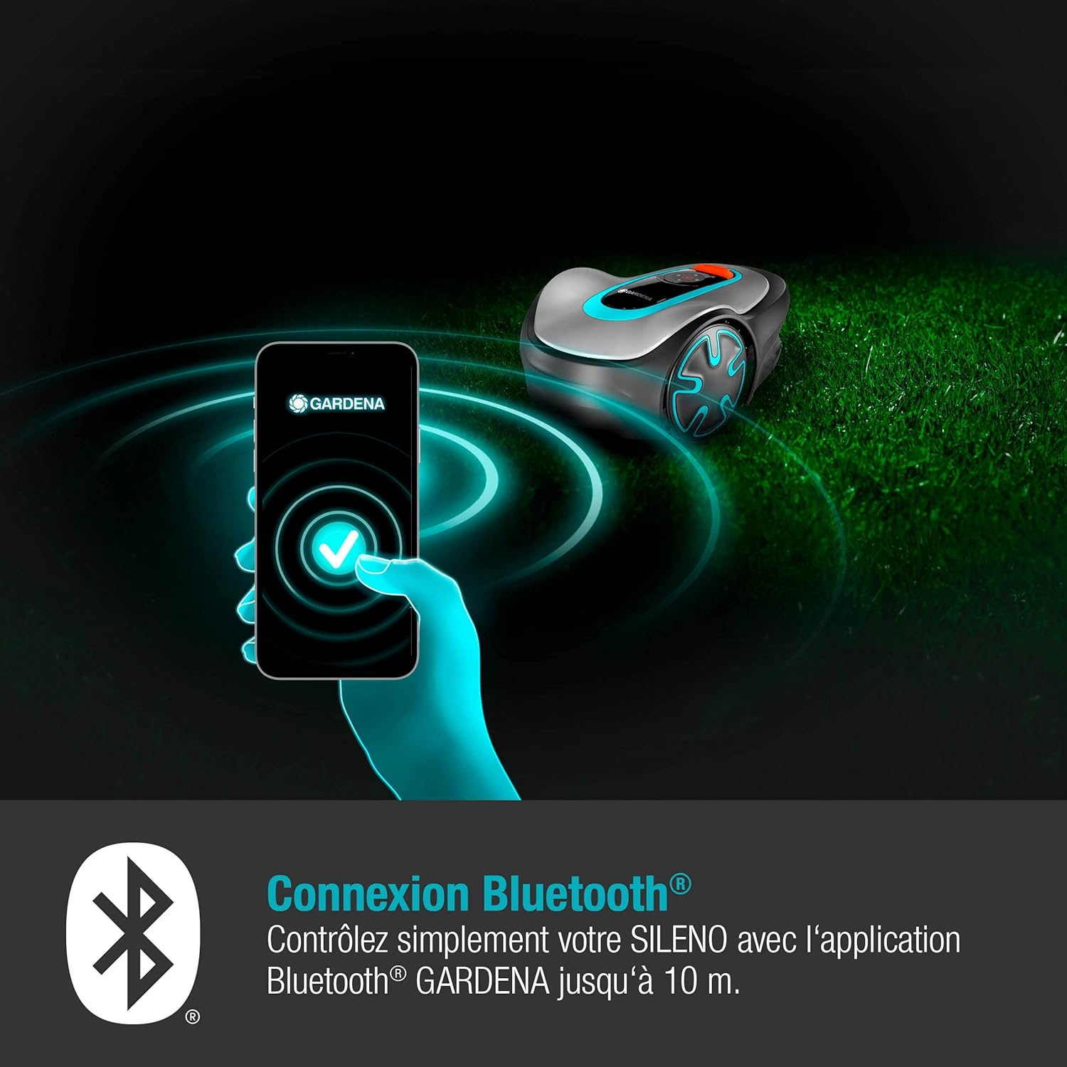 Gardena Tondeuse Robot SILENO minimo 500 m²: Tondeuse à Gazon Intelligente avec Une connectivité optimale programmable avec l'appli Gardena Bluetooth®, Version FR/NL (15202-26) – Image 3