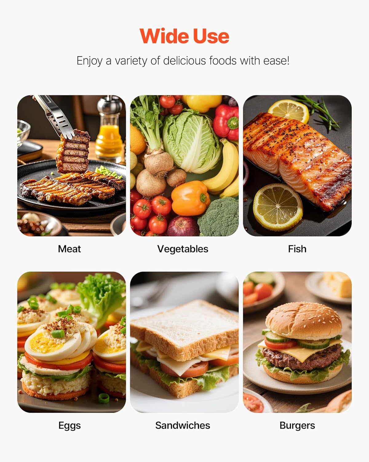 VEVOR Gril Panini Électrique de 3600 W, Double Presse à Panini avec Plaque de Cuisson Émaillée de 48,5x23 cm, Appareil à Sandwich en Inox, Contrôle de la Température, pour Hamburger, Steak, Cuisine – Image 6
