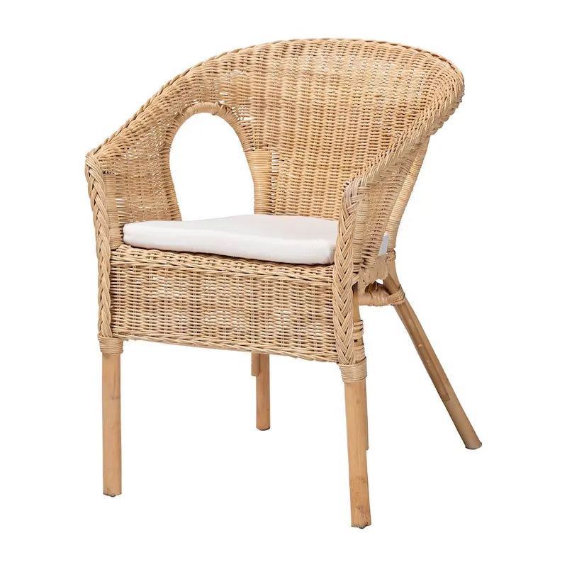 Abbey Modern Bohemian Natural Rattan Dining Chair – Image 3