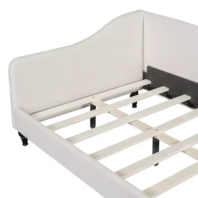 Whisen Stylish L-Shaped Design Solid Wood Legs Linen Daybed – Image 14