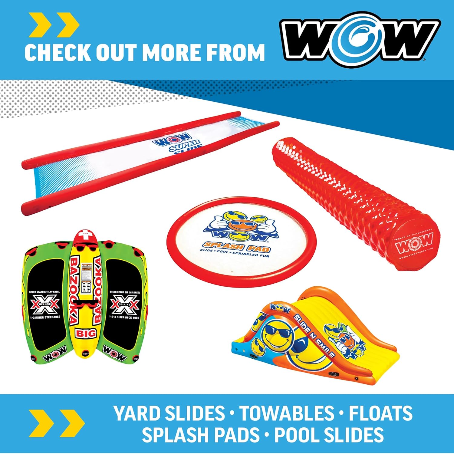 WOW Sports Wiggler Glissière d'arrosage Gonflable avec Bosse Centrale – Fixation de Tuyau d'arrosage – Jeu d'eau dans Le Jardin – Enfants et Adultes – Image 6