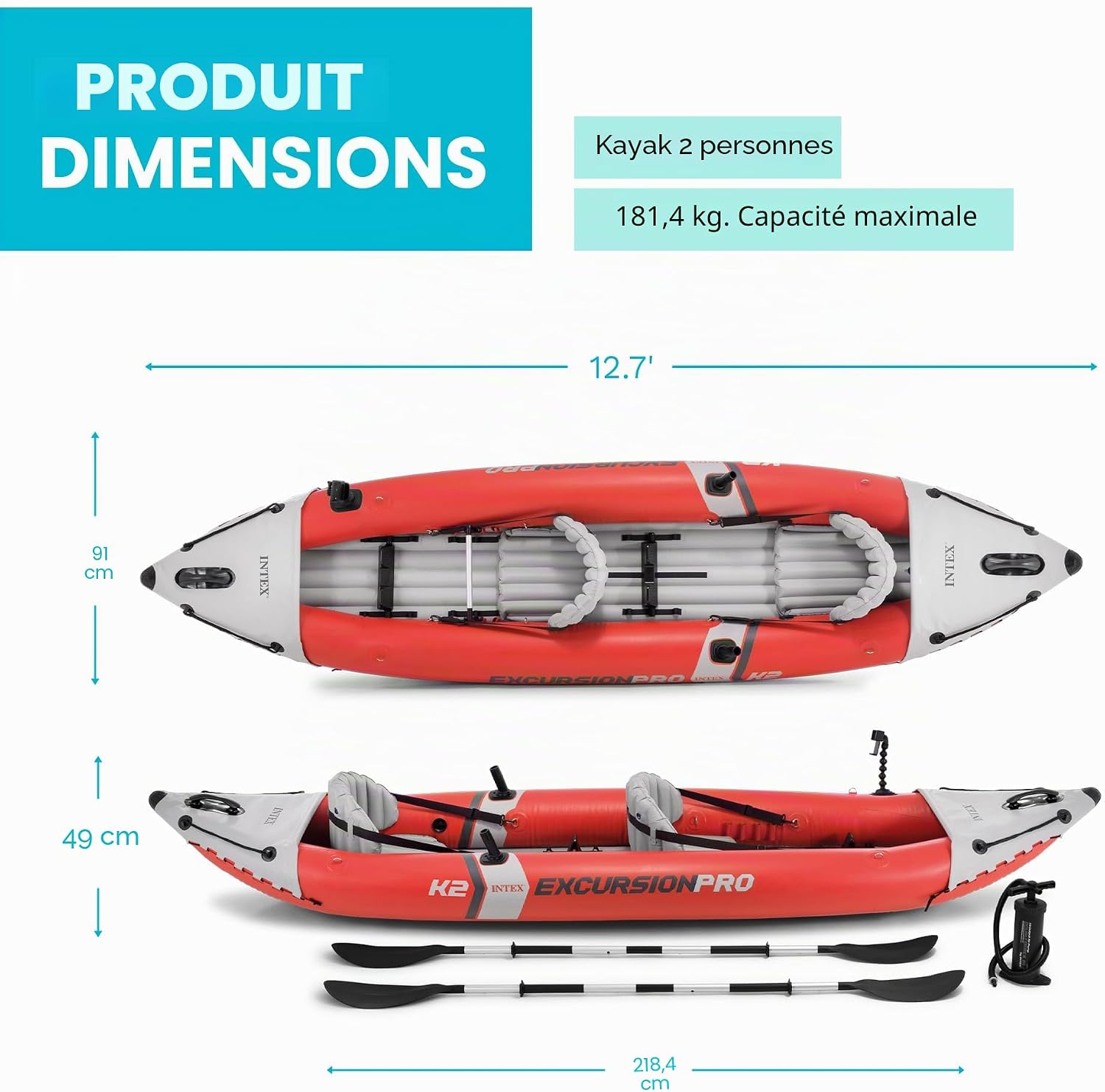 Série de Kayak Intex Excursion Pro – Image 3