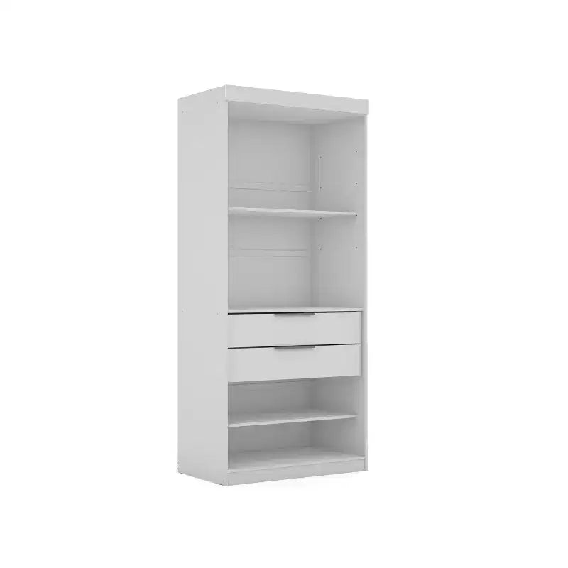 Set of 2 Mulberry 2.0 Wardrobe Closet White - Manhattan Comfort: Bedroom Storage, Hanging Rods, Modern Design – Image 7
