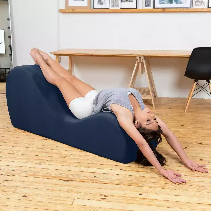Avana Sleek Chaise Lounge for Yoga - Made in The USA - Great for Stretching, Relaxation, Exercise & More, 60D x 18W x 26H Inch, Light Grey – Image 36