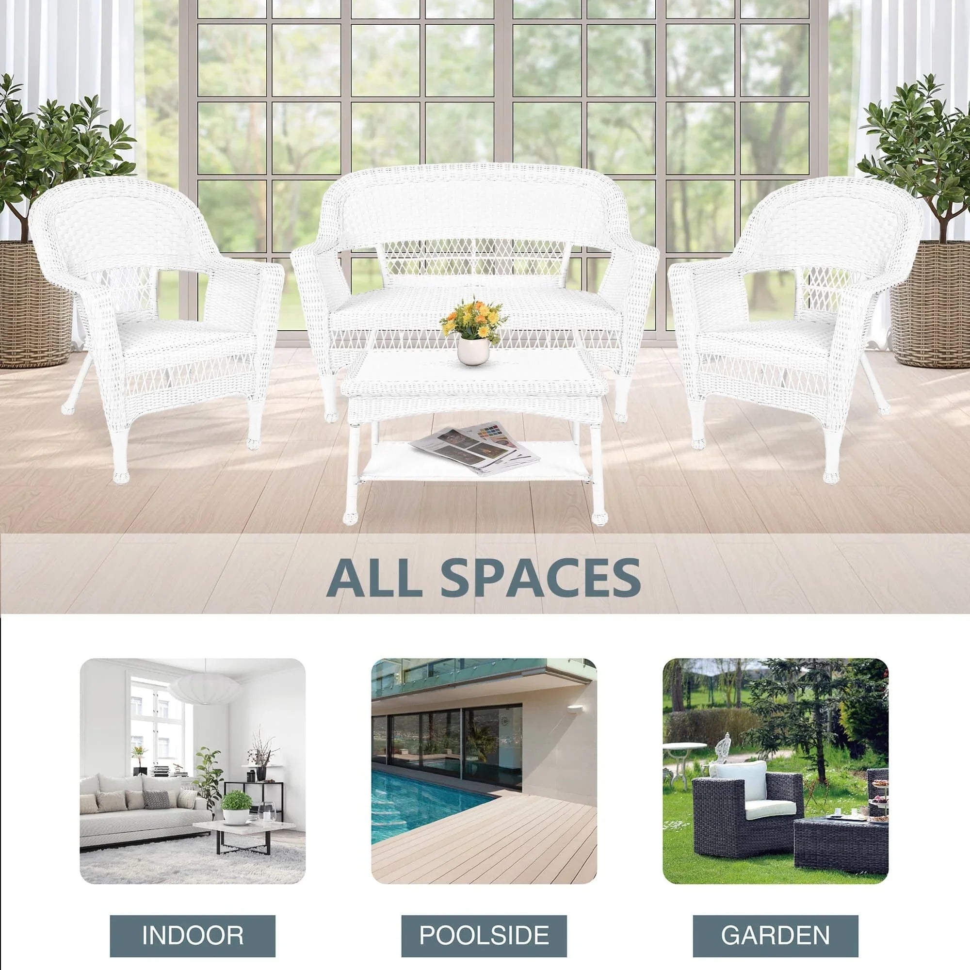 Wicker Patio 4-piece Conversation Set – Image 21