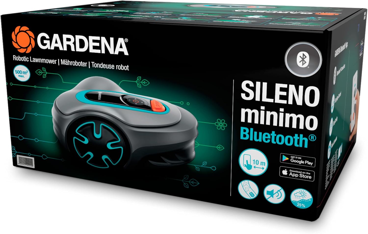 Gardena Tondeuse Robot SILENO minimo 500 m²: Tondeuse à Gazon Intelligente avec Une connectivité optimale programmable avec l'appli Gardena Bluetooth®, Version FR/NL (15202-26) – Image 10