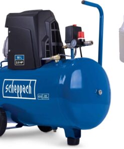 Scheppach Compresseur d’air HC63 – 1500 W – 230 V~ – 10 bar – Capacité de la cuve de 50 L – Débit d’aspiration 220 L/min – 97 dB - idéal pour un usage domestique