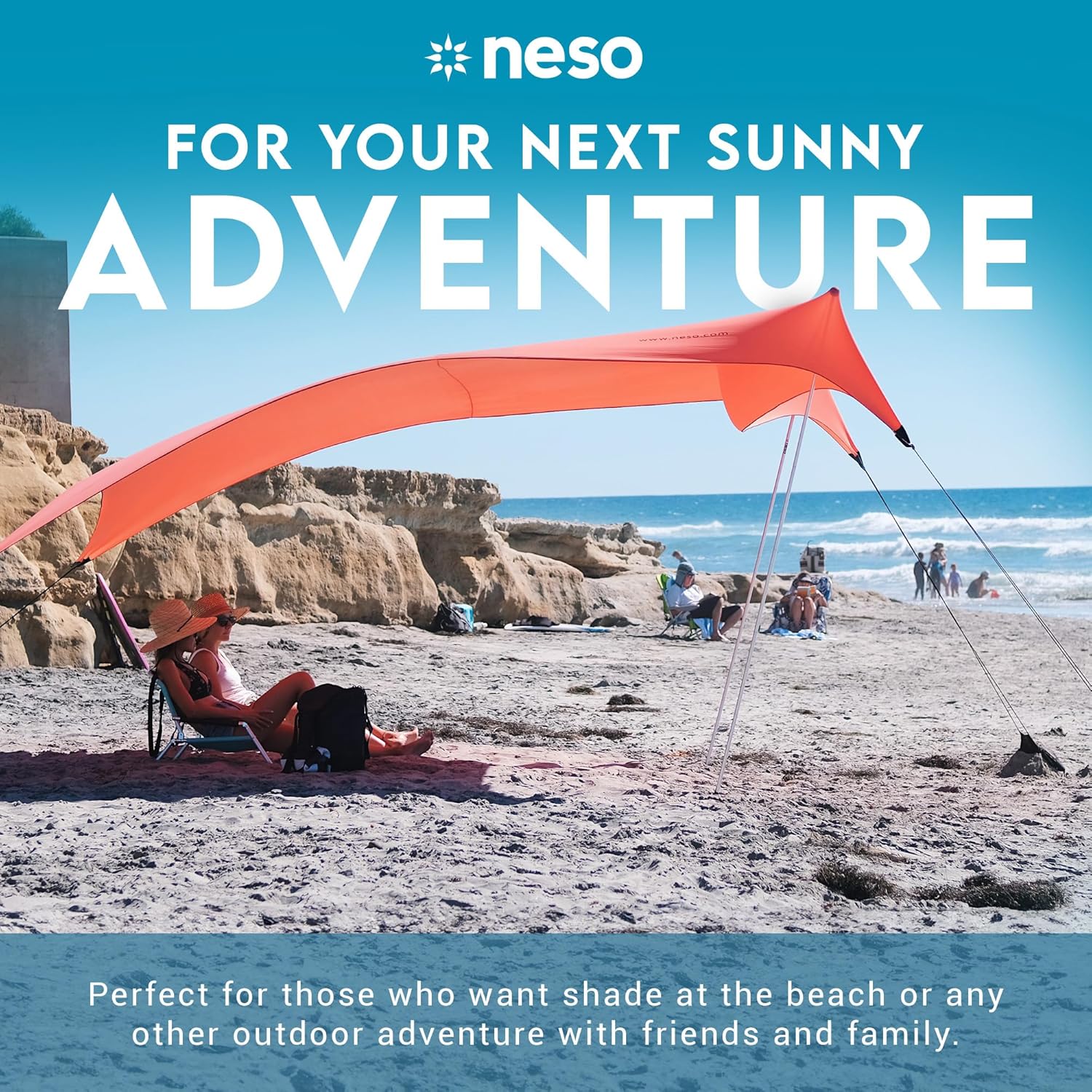 Gigante Tente de Plage Neso Tents, 2,5 m (8 pi) de Hauteur, 3,4 m (11 pi) x 3,4 m (11 pi), Coins renforcés et Poche réfrigérée – Image 3