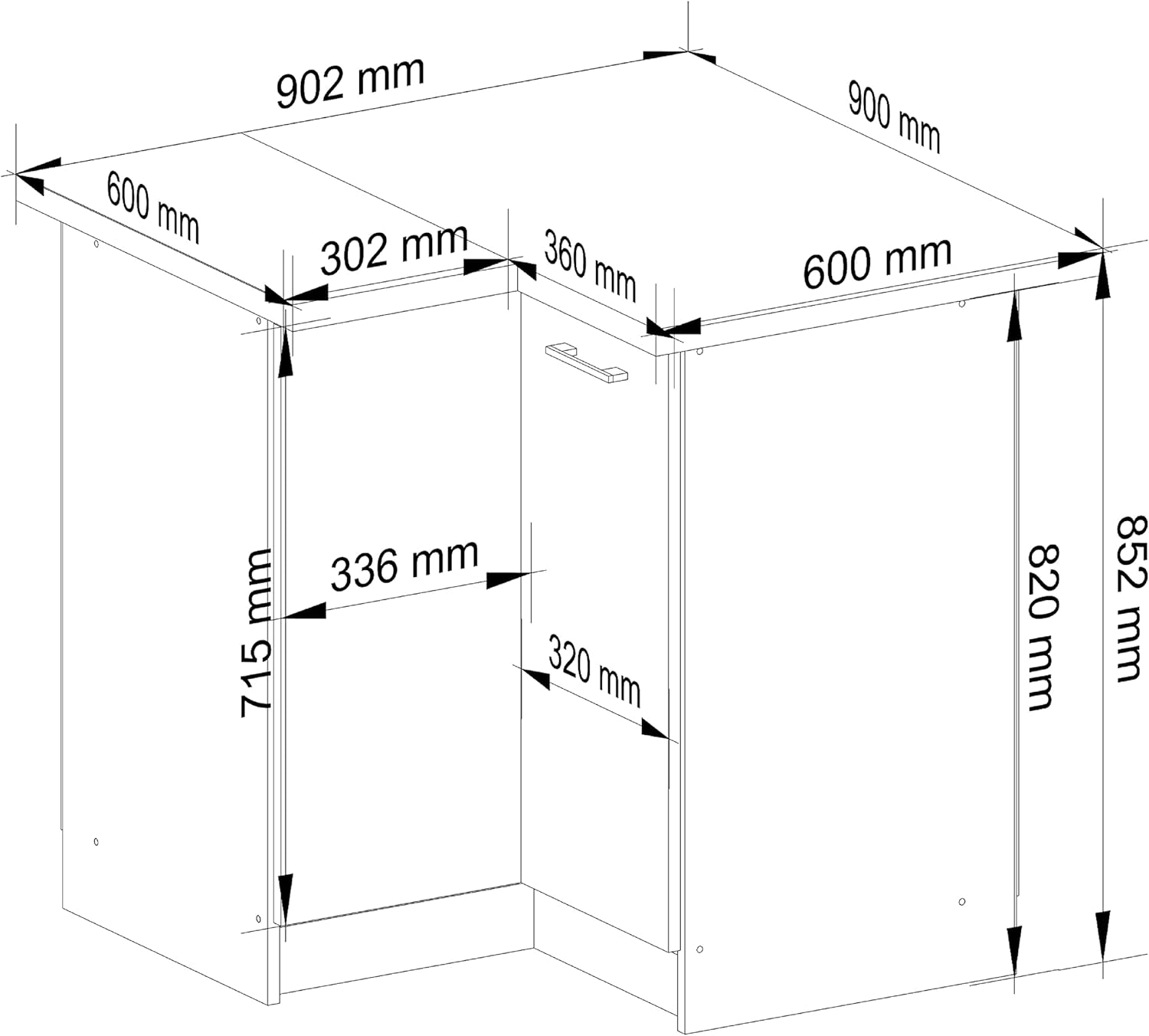 AKORD Armoires de Cuisine Olive Spacieux Robuste pour Tout Design pour Une Petite Cuisine pour Une kitchenette dans Le Cadre d'un Ensemble – Image 3