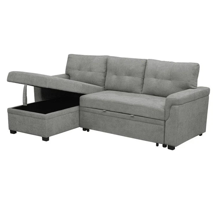 Convertible Reversible Sectional Sofa with Pull-Out Sleeper Bed, Hidden Storage Chaise, and Durable Legs – Image 23