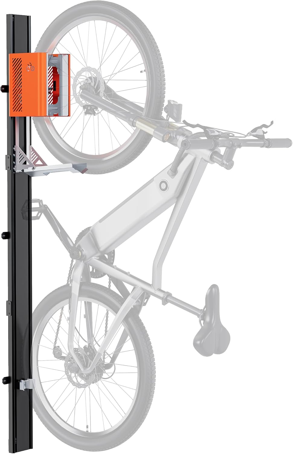 monTEK Porte-vélo automatique – Porte-vélo vertical pour vélos lourds (jusqu’à 32 kg) – Montage simple, support mural peu encombrant pour garage, remise, appartement – Pour pneus 24-29, vélos
