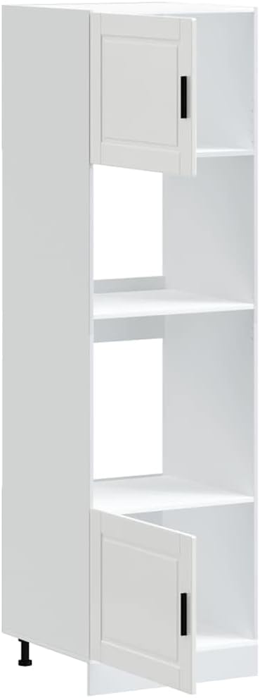 vidaXL Armoires de Four 2 pcs Porto Blanc Bois d'ingénierie, unité de Four, Armoire de Four de Cuisine, unité de Base de Four – Image 5