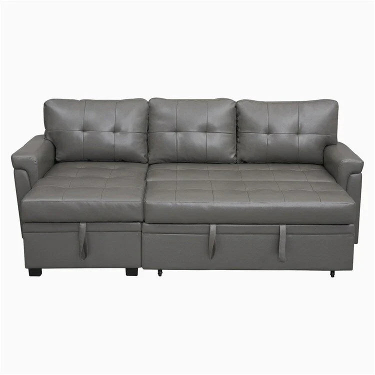 Convertible Reversible Sectional Sofa with Pull-Out Sleeper Bed, Hidden Storage Chaise, and Durable Legs – Image 85
