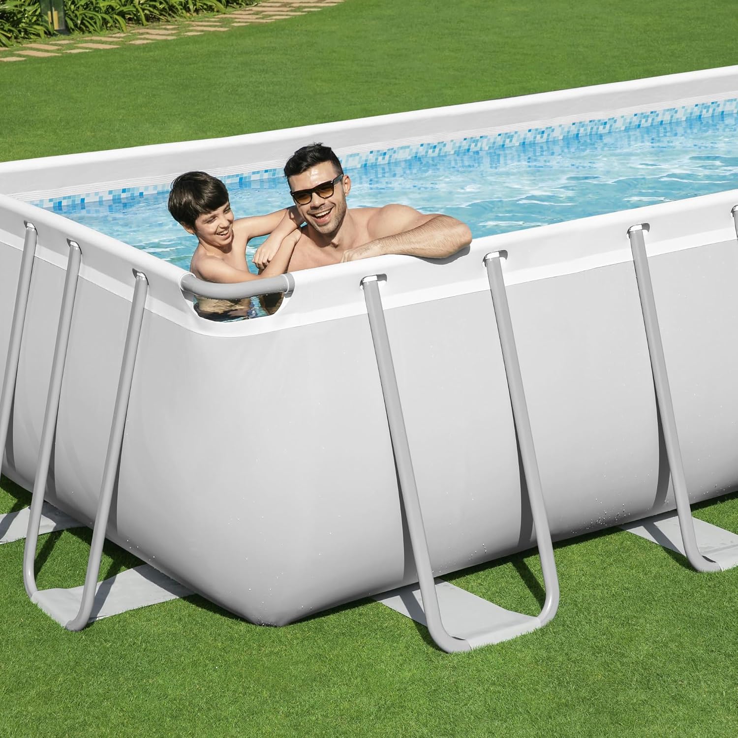 Bestway Ensemble de piscine rectangulaire Power Steel 404x201x100 cm – Image 9