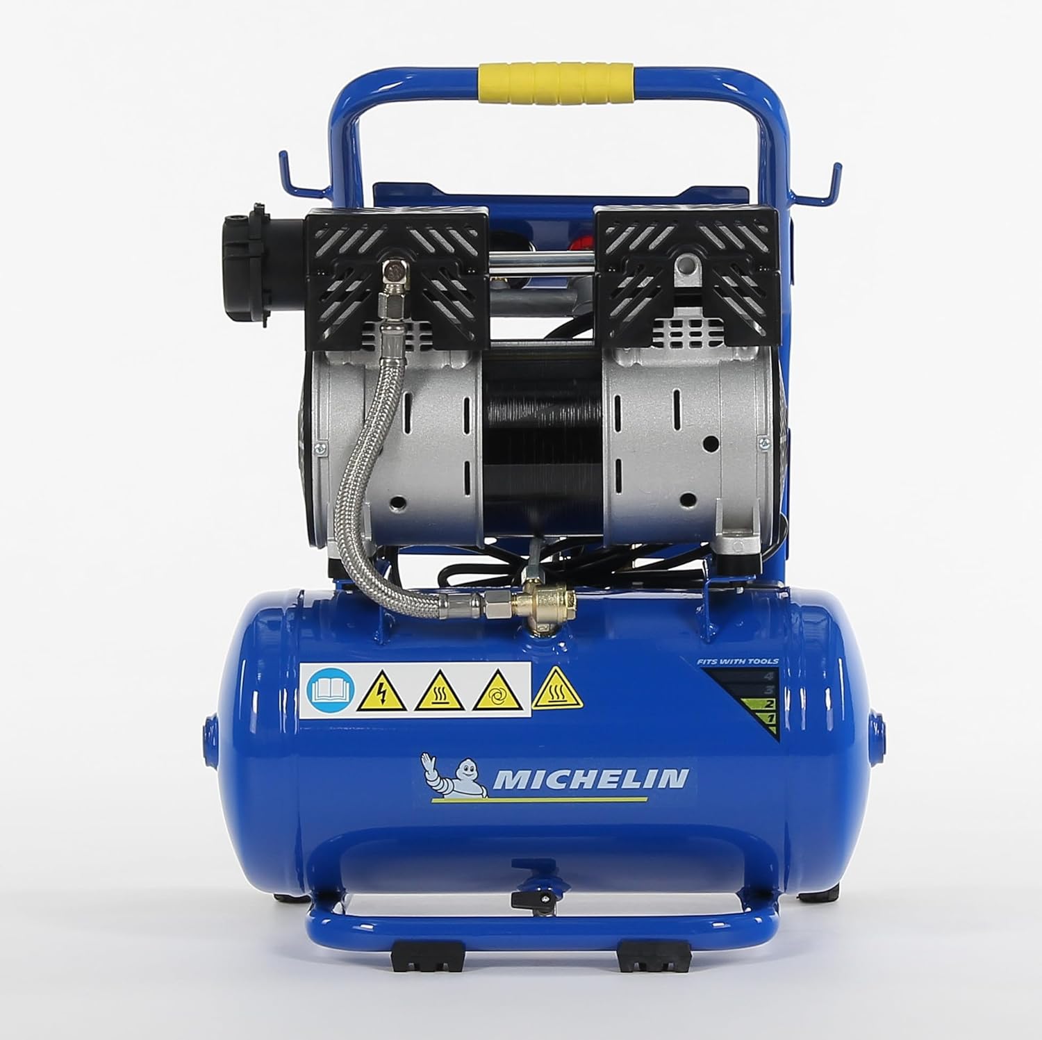 MICHELIN Compresseur d'Air Mobile Silencieux MX 10/1, Compresseur d'Air Sans Huile, Pression Maximale 8 Bar, Puissance 1 CV, Réservoir 10 litres, Niveau Sonore 58 dB LpA – Image 5