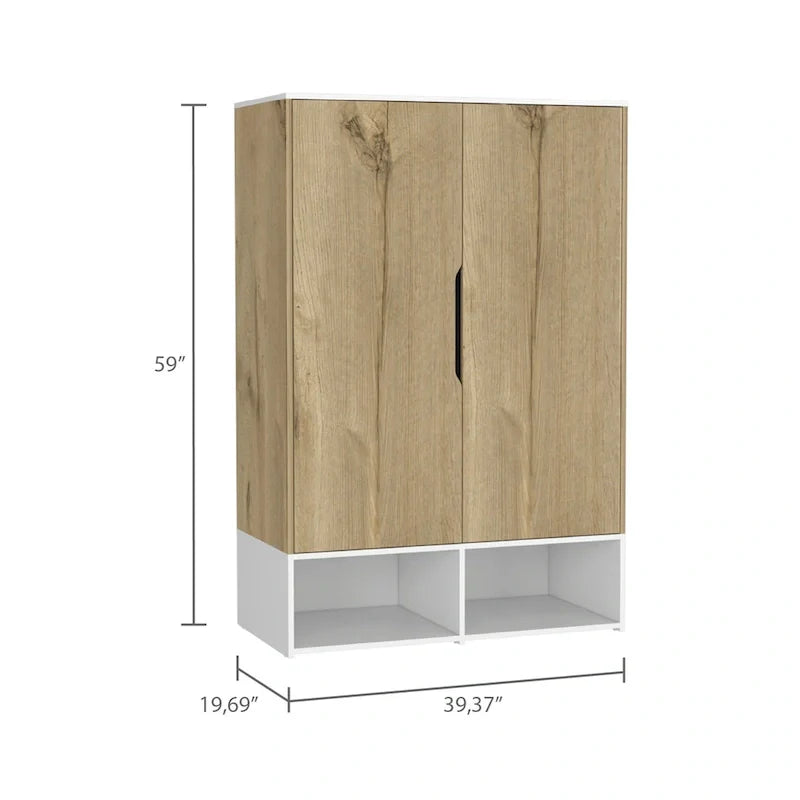 Rose Double Armoire with Hanging Rod – Image 6