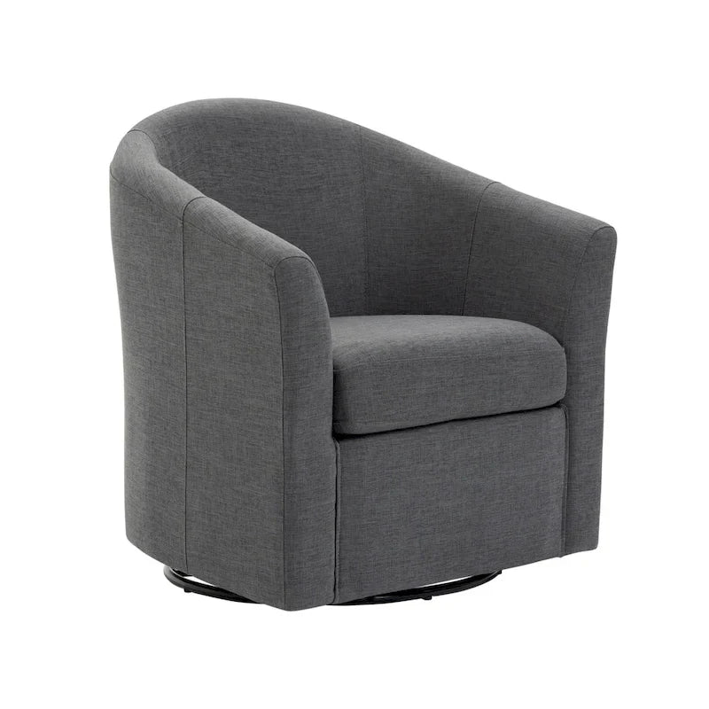 Set of 2 Modern Upholstered Swivel Barrel Chair Living Room Accent Chair – Image 37
