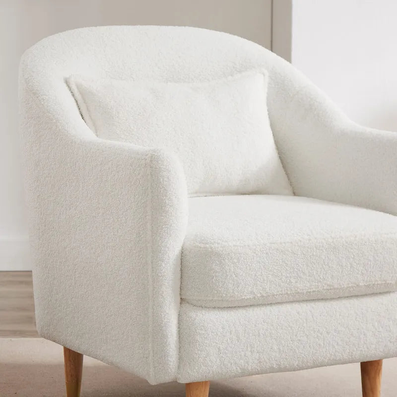 28.34W Set Of 2 Accent Armchair, Velvet Barrel Chair with Solid Wood Legs – Image 33