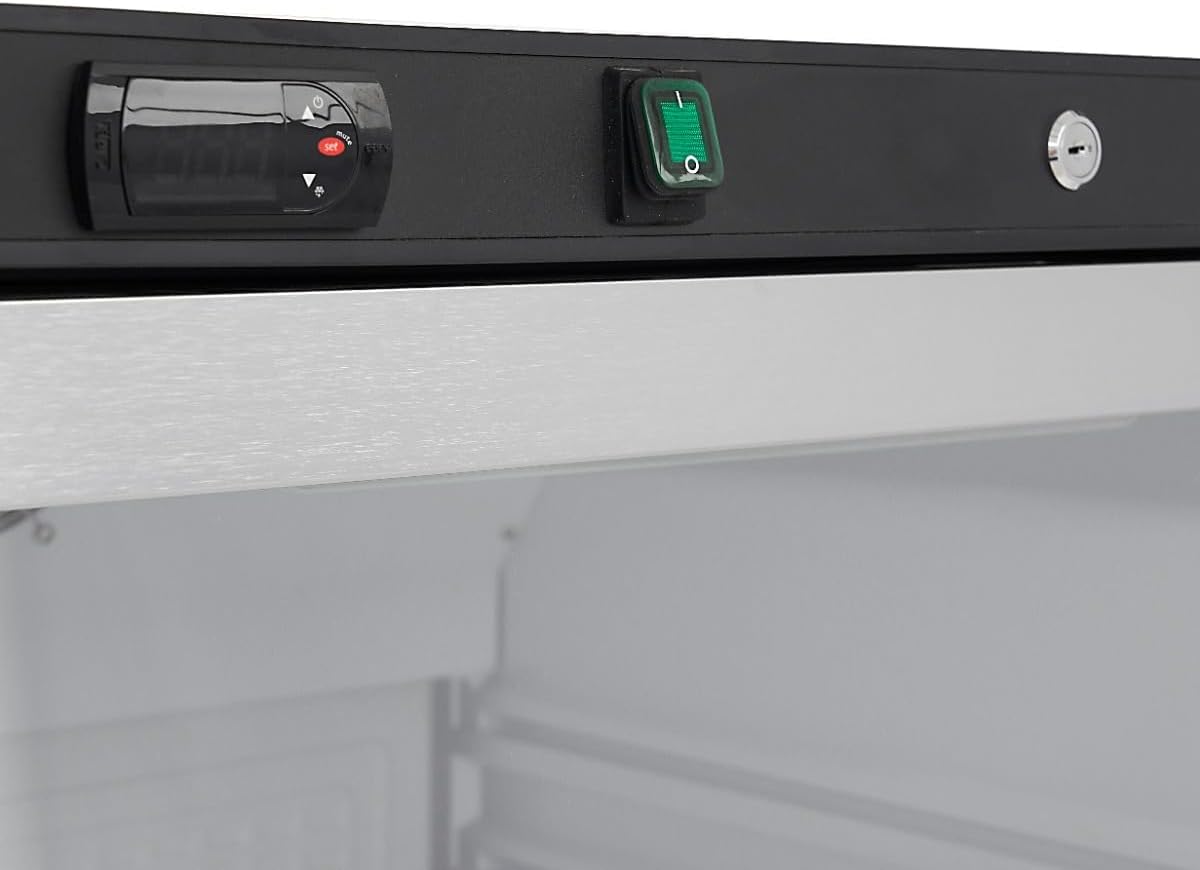 Maxima Réfrigérateur 600L Noir avec Porte Vitrée - 4 Grilles Réglables - Refroidissement Restaurant - Professionnel – Image 6