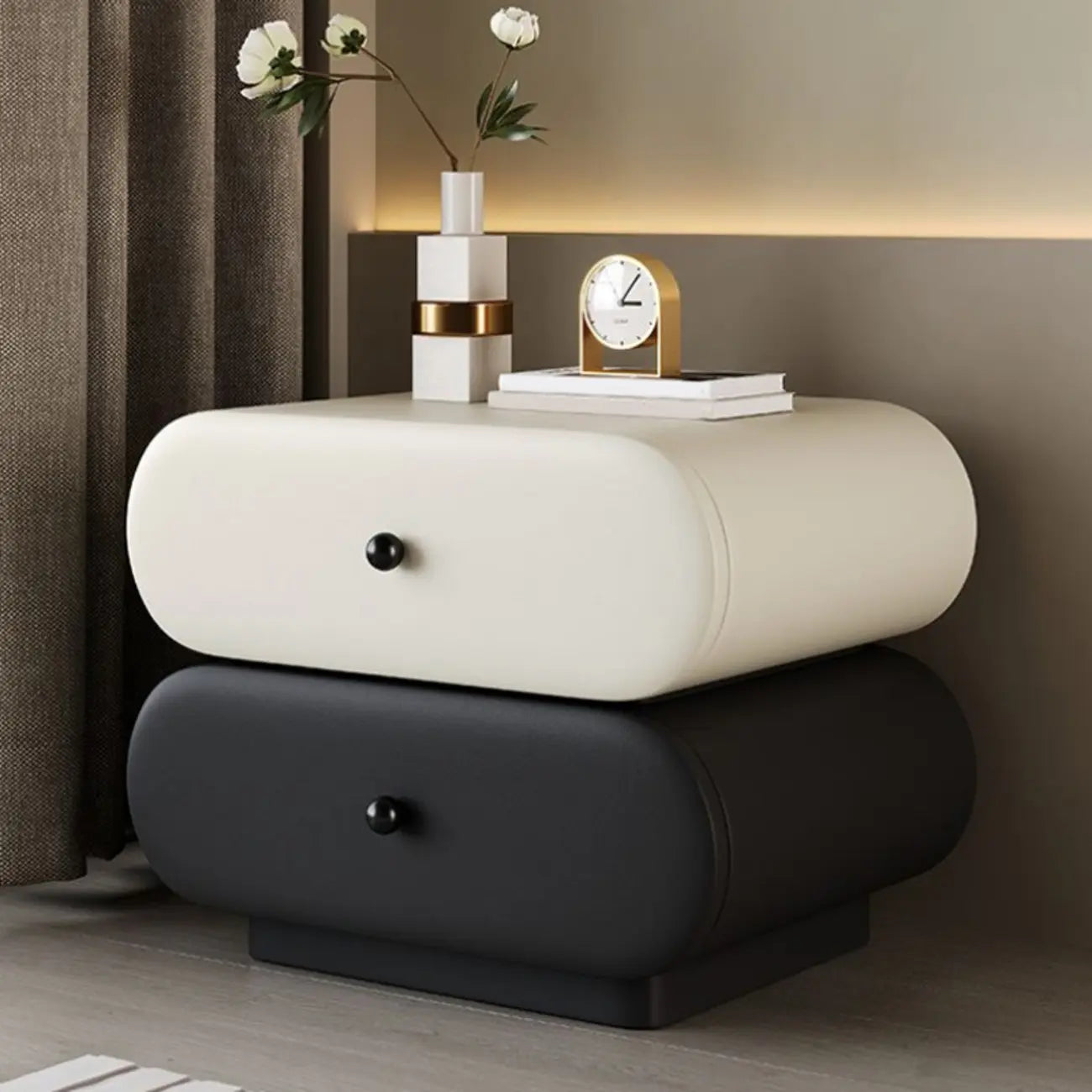 Modern Two-Tone Bedside Table with Storage Drawers – Image 33