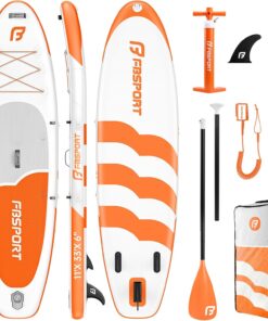 FBSPORT Paddle Gonflable Adulte 335 cm, Planches de Stand Up Paddle, 160kg de Capacité de Charge avec Pont Anti-dérapant, Set Complet avec Pagaie, Pompe, Sup Board pour Yoga, Surf en Voyage