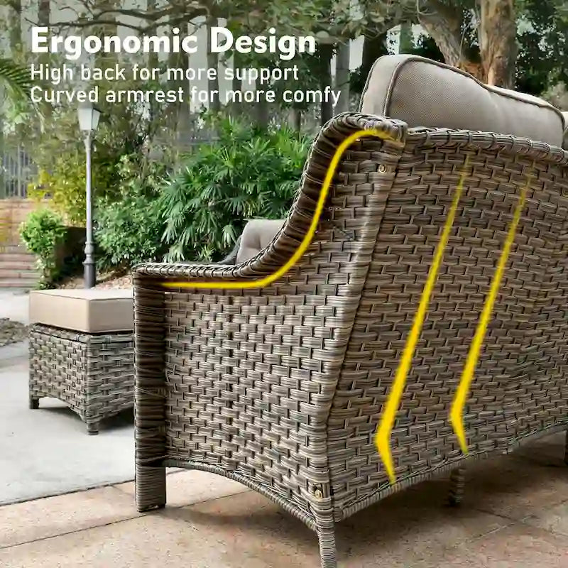 XIZZI 9-piece Outdoor Patio Furniture Conversation Set with Swivel Chair – Image 39