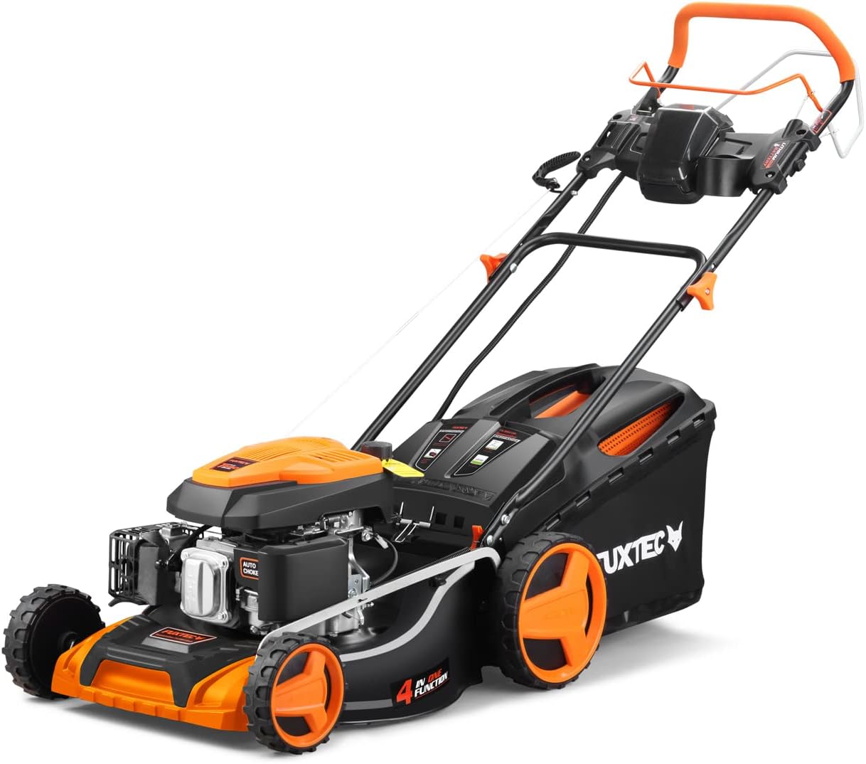 FUXTEC 4en1 Tondeuse Thermique Démarrage Électrique FX-RM5196eS - Largeur de Coupe 51cm, Système autotracté, Fonction Mulching, Réglage Central de la Hauteur de Coupe, 60L Bac de ramassage – Image 7