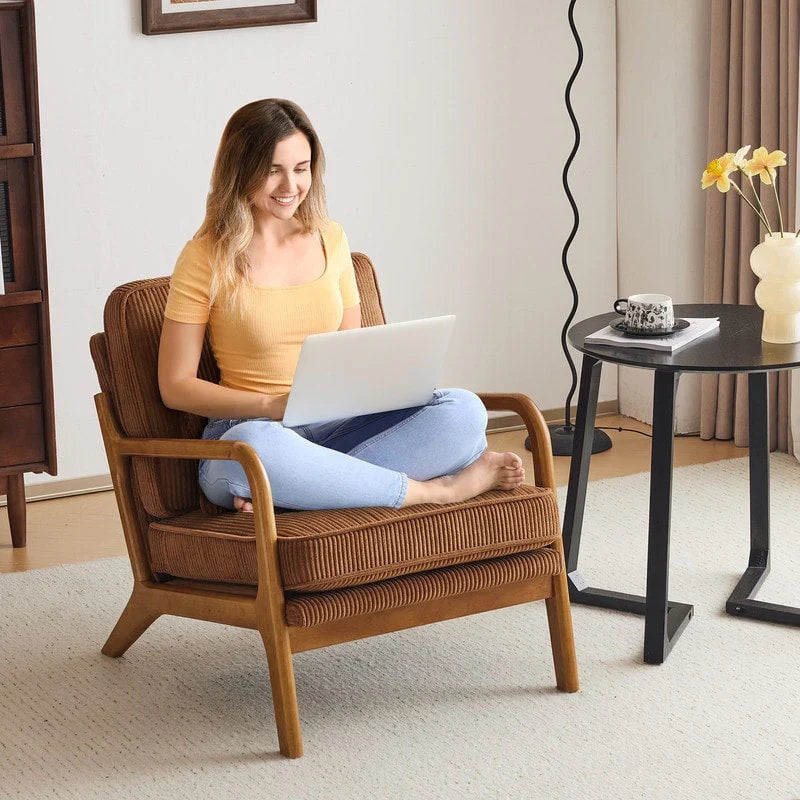 Mid Century Modern Upholstered Accent Chair – Image 18