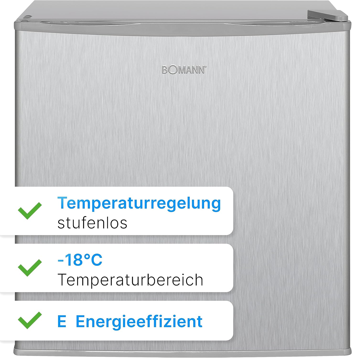 Bomann Congélateur Box 31L | Congélateur avec rangement à grille | fermeture de porte interchangeable et régulation de température en continu | Mini congélateur avec marquage 4 étoiles | GB 341.1 inox – Image 6